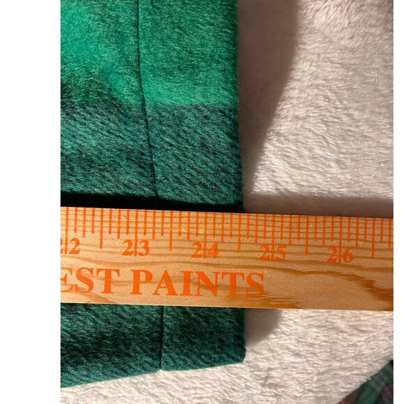 G by Giuliana 1X Buffalo Plaid Belted Fleece Coat Jacket Black Label Green - Picture 12 of 12